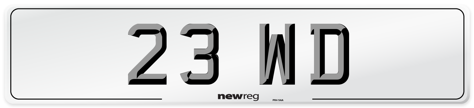 23 WD Front Number Plate