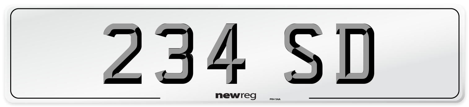 234 SD Front Number Plate