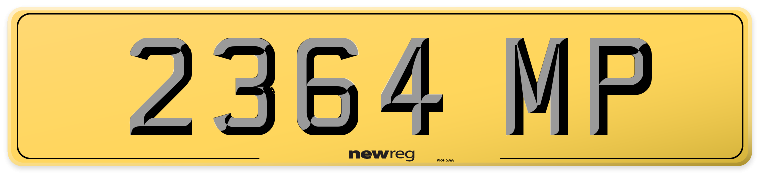 2364 MP Rear Number Plate
