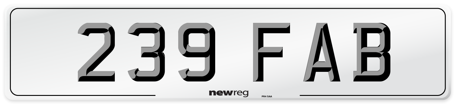 239 FAB Front Number Plate