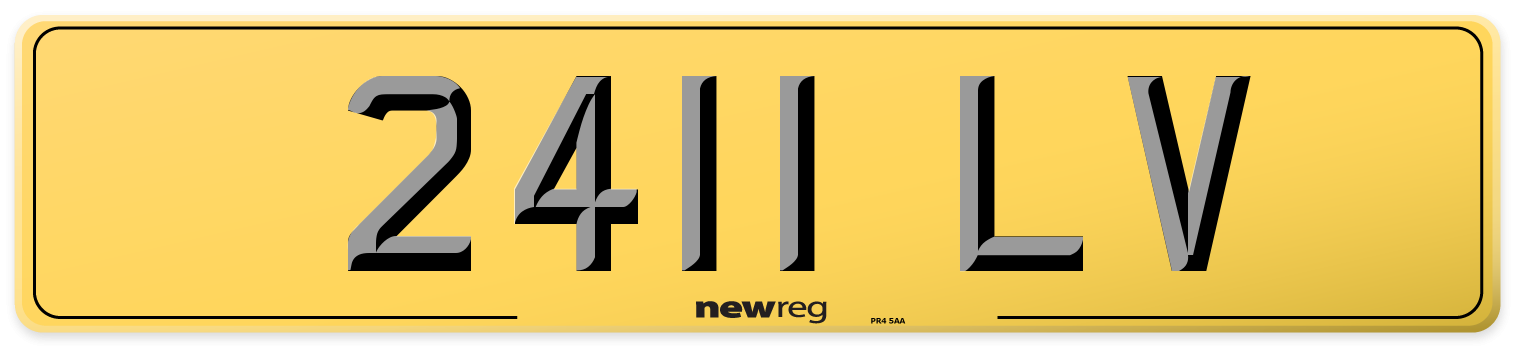 2411 LV Rear Number Plate