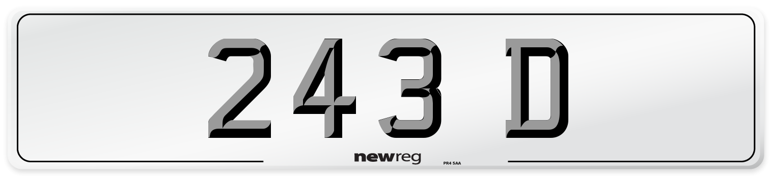 243 D Front Number Plate