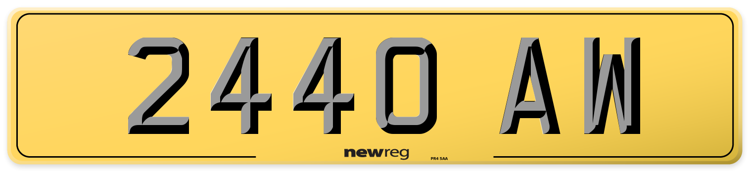 2440 AW Rear Number Plate