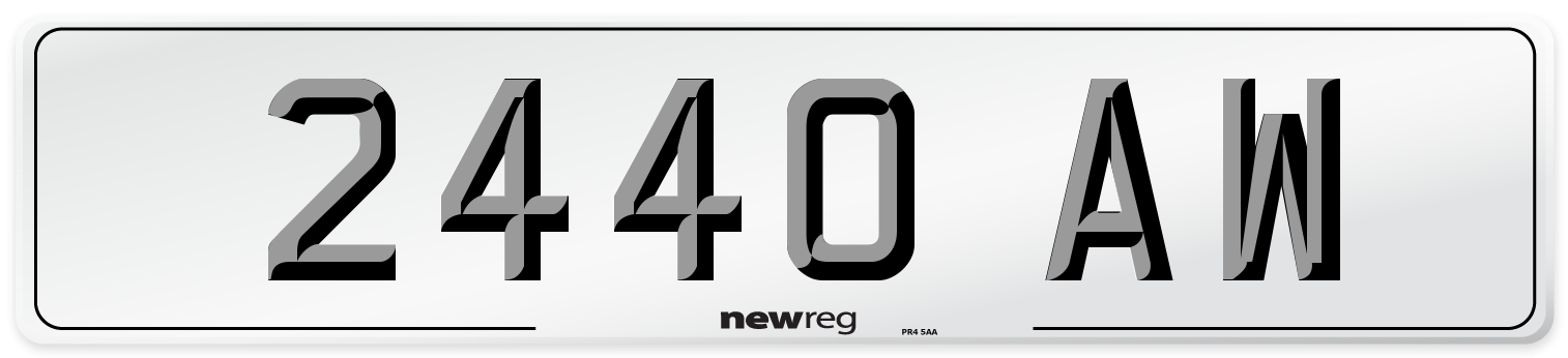 2440 AW Front Number Plate