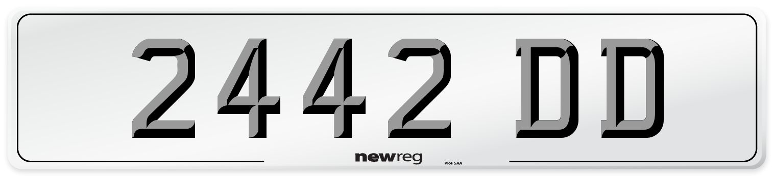 2442 DD Front Number Plate