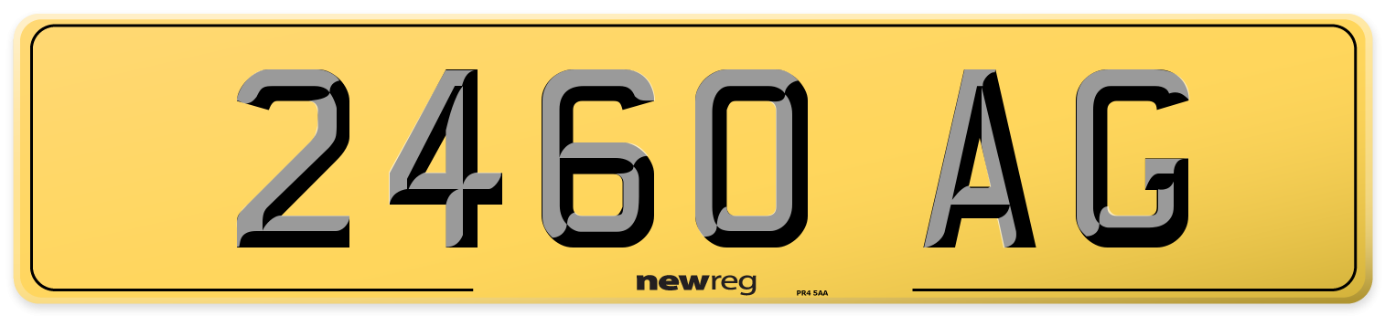 2460 AG Rear Number Plate