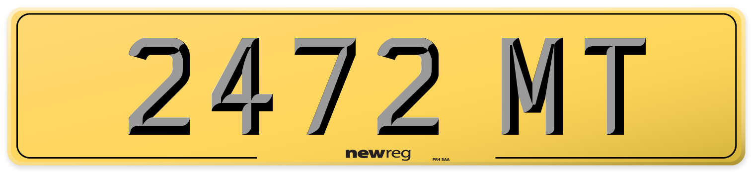 2472 MT Rear Number Plate