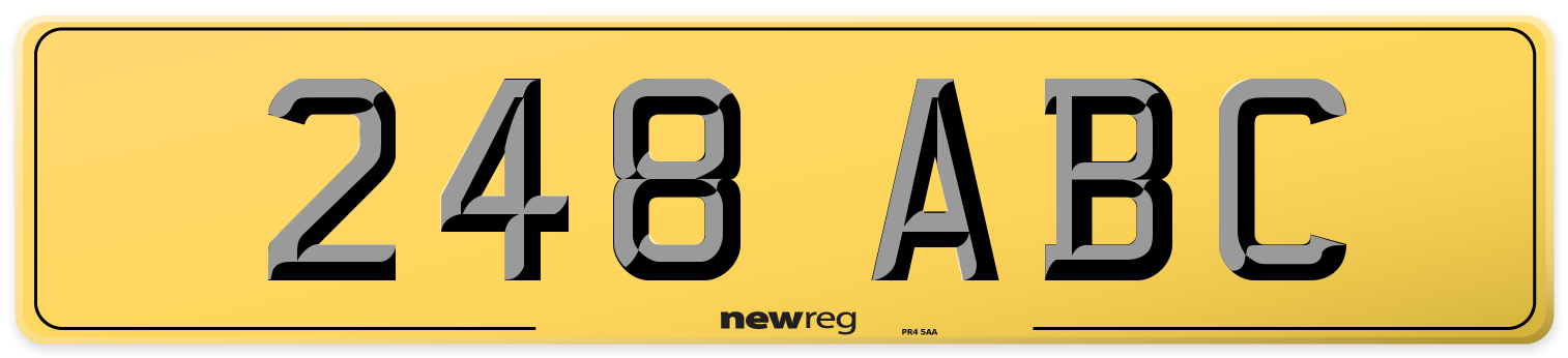 248 ABC Rear Number Plate