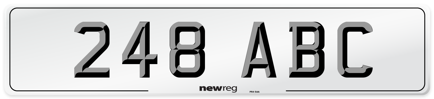 248 ABC Front Number Plate