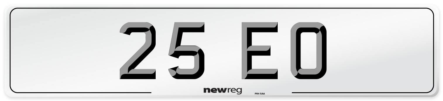 25 EO Front Number Plate