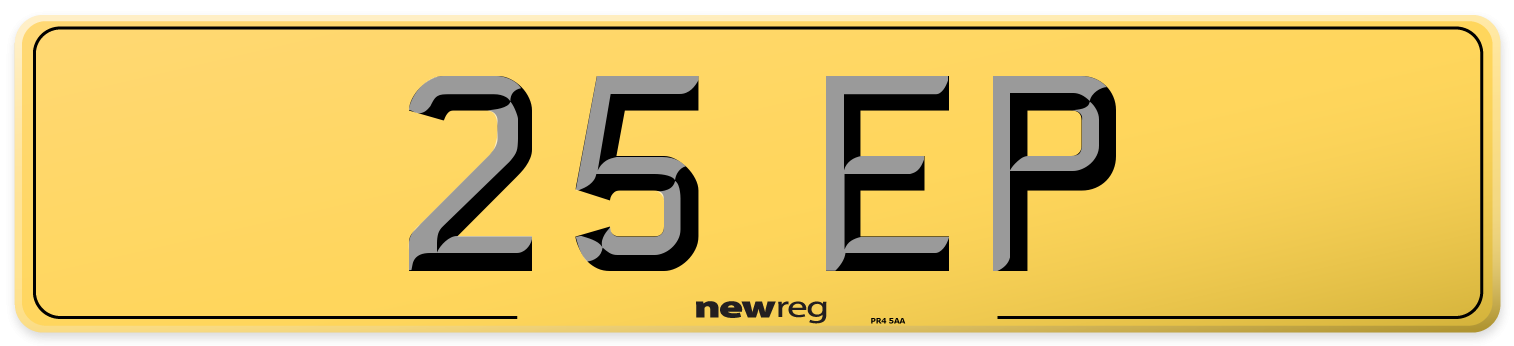 25 EP Rear Number Plate