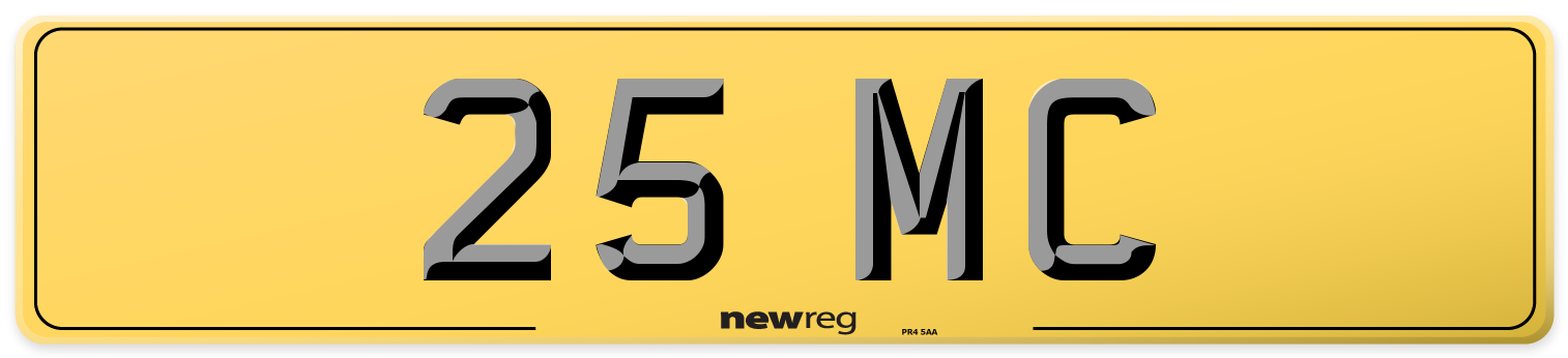 25 MC Rear Number Plate