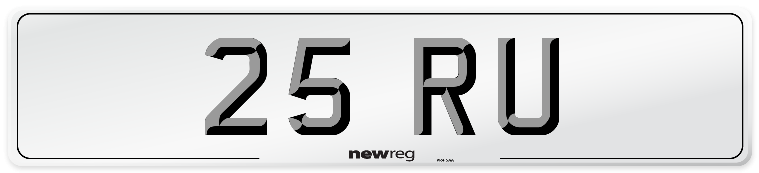 25 RU Front Number Plate