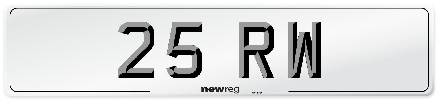 25 RW Front Number Plate