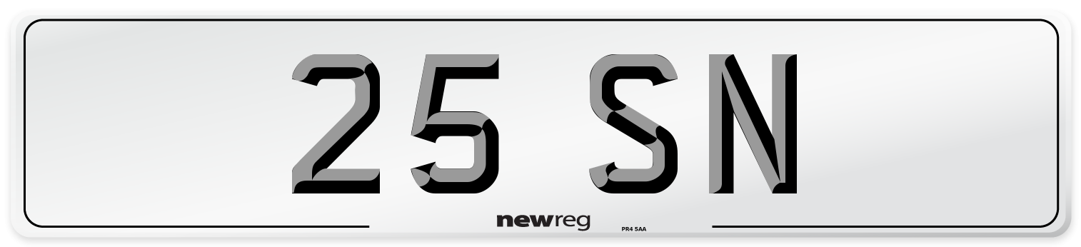 25 SN Front Number Plate
