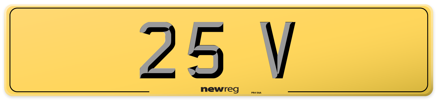 25 V Rear Number Plate