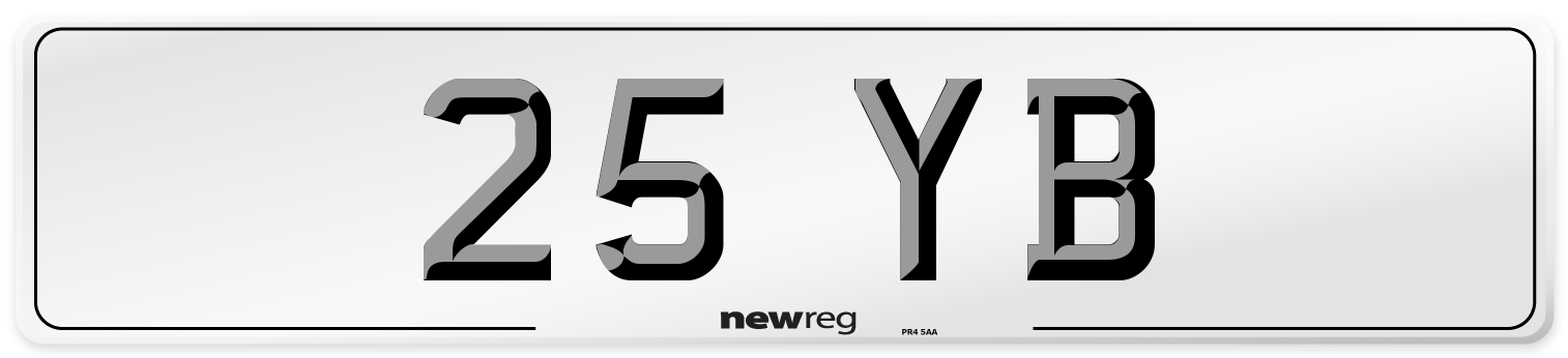 25 YB Front Number Plate