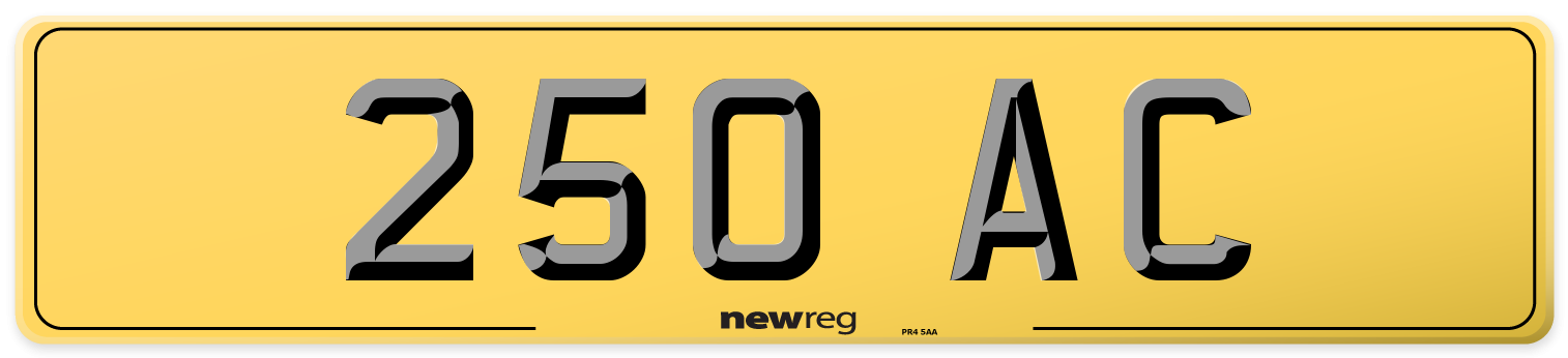 250 AC Rear Number Plate