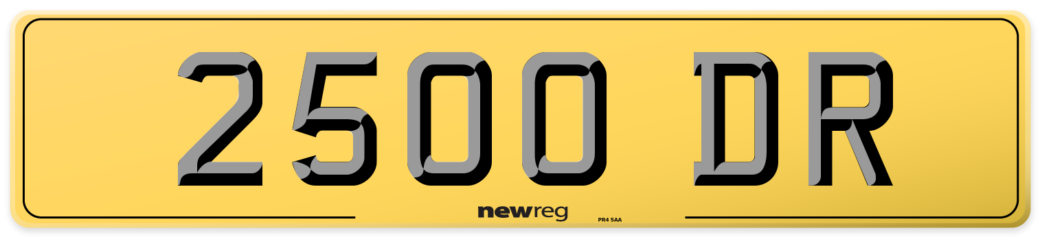 2500 DR Rear Number Plate