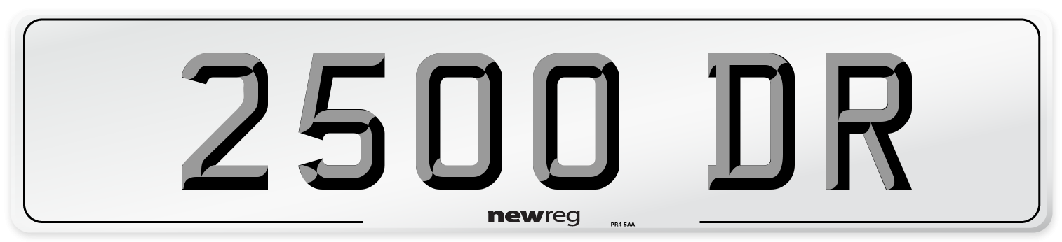 2500 DR Front Number Plate