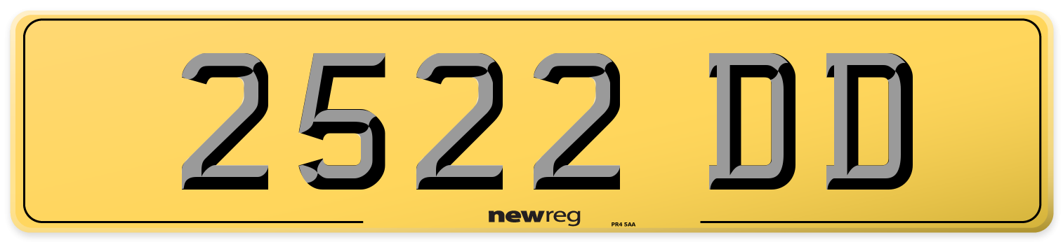 2522 DD Rear Number Plate