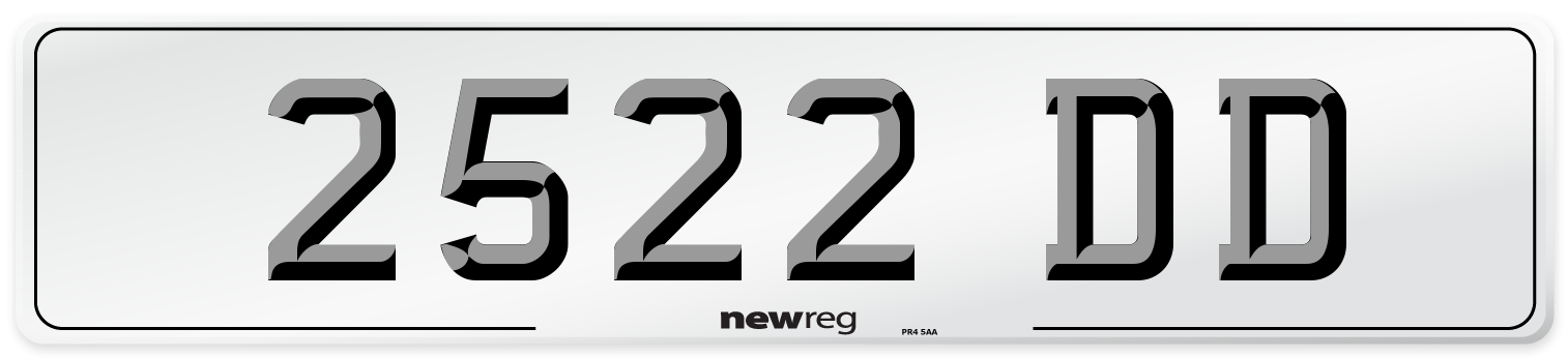 2522 DD Front Number Plate