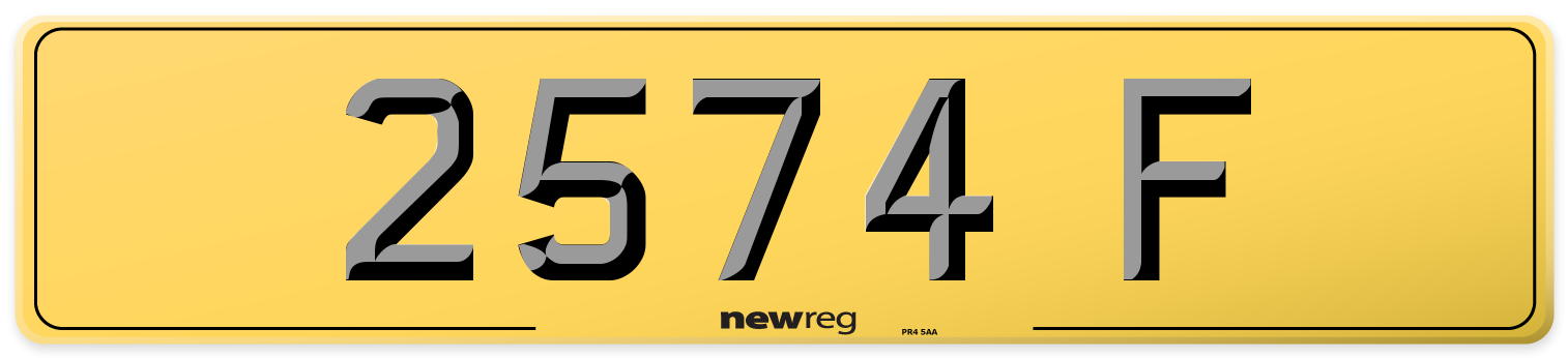 2574 F Rear Number Plate