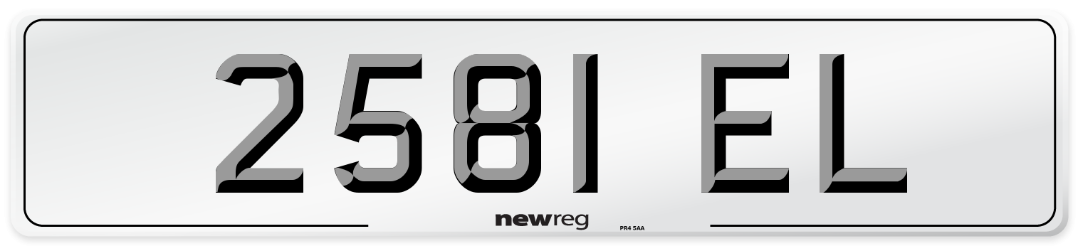 2581 EL Front Number Plate