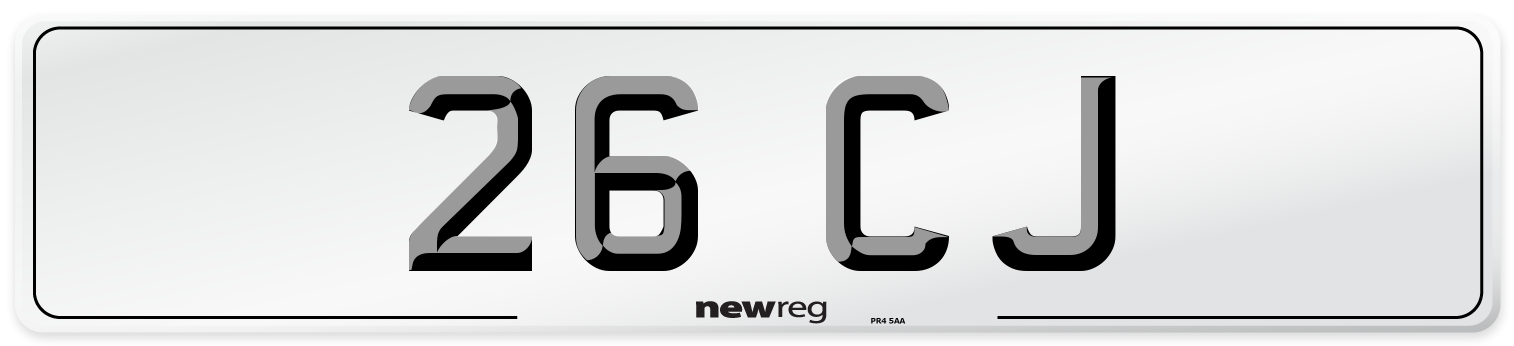 26 CJ Front Number Plate