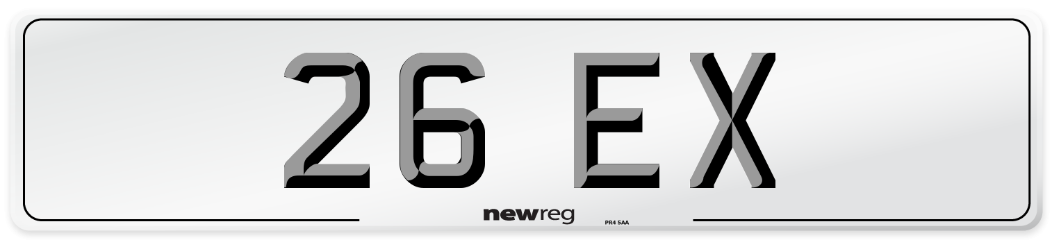 26 EX Front Number Plate
