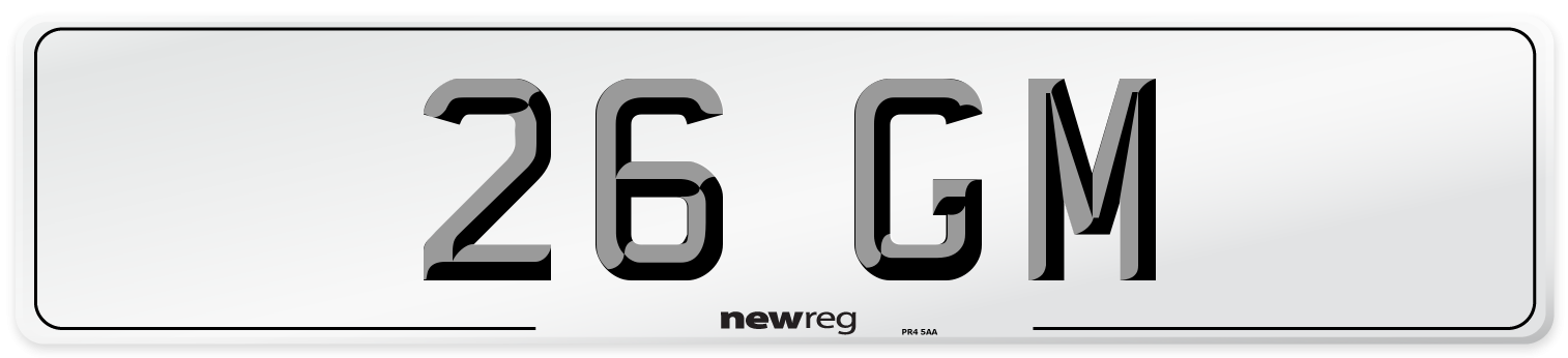26 GM Front Number Plate