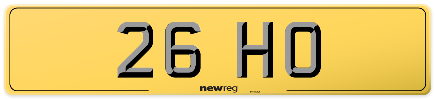 26 HO Rear Number Plate