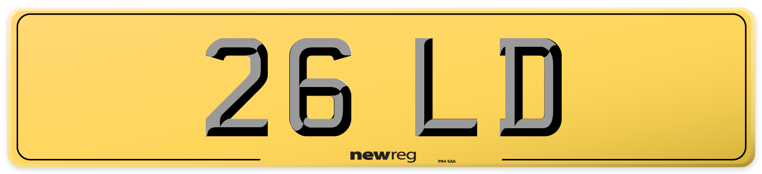 26 LD Rear Number Plate