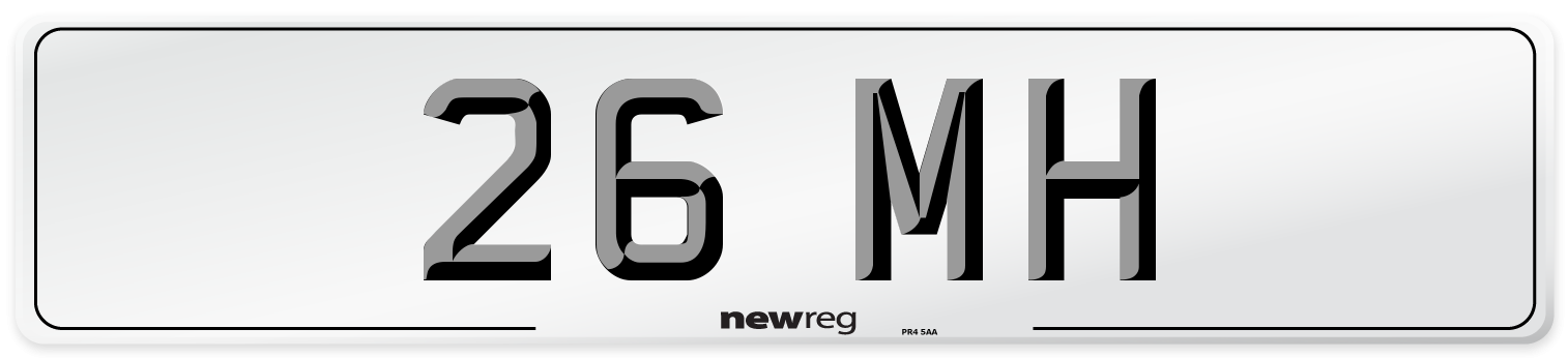 26 MH Front Number Plate