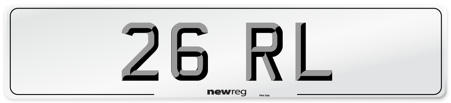 26 RL Front Number Plate