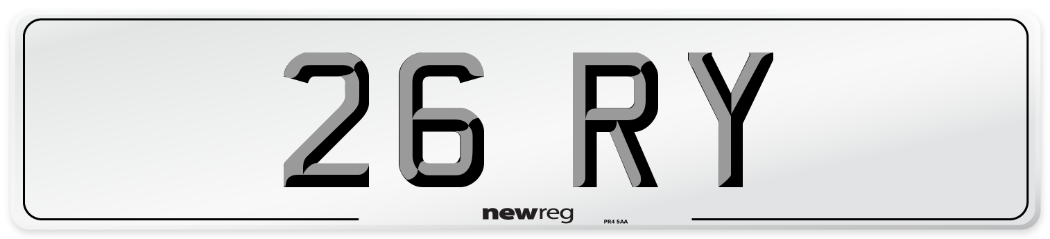 26 RY Front Number Plate