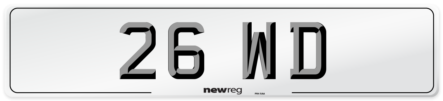 26 WD Front Number Plate