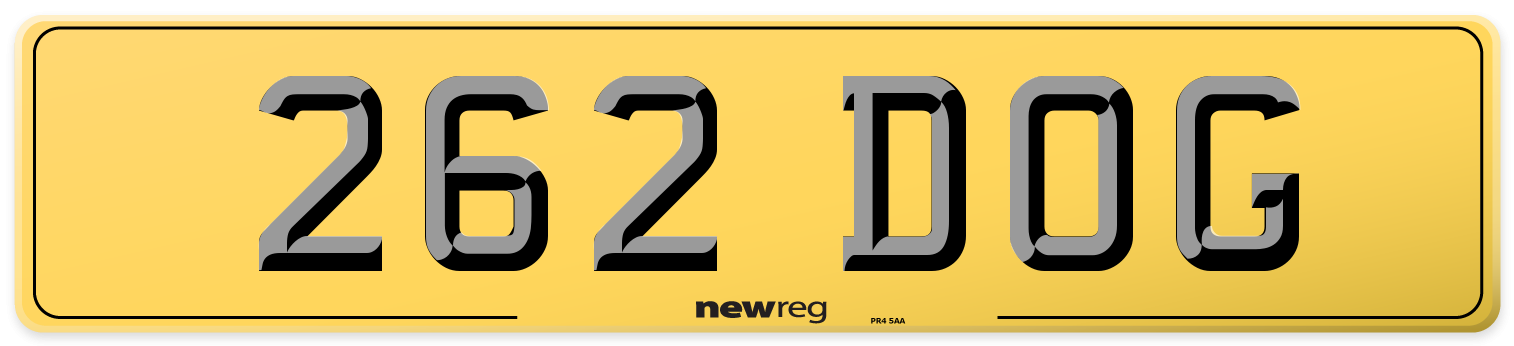 262 DOG Rear Number Plate