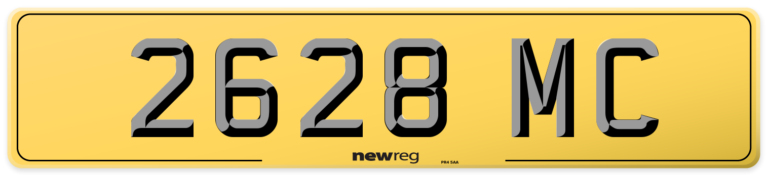 2628 MC Rear Number Plate