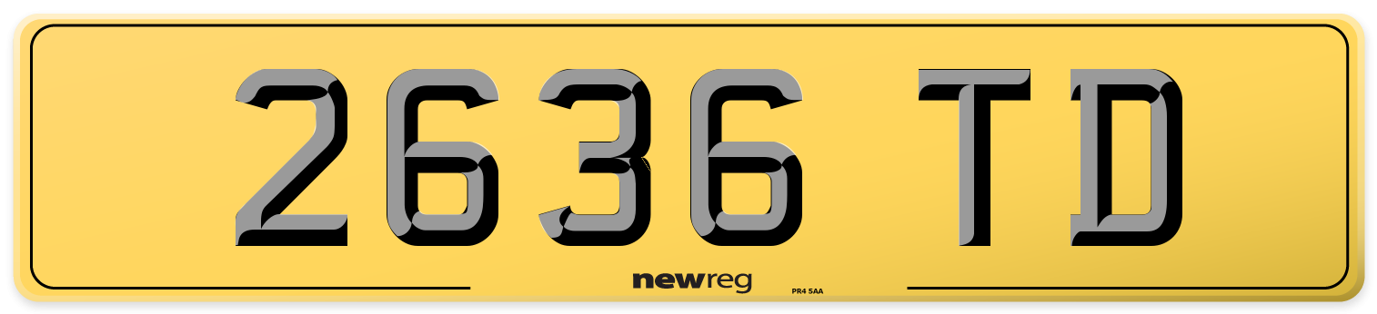 2636 TD Rear Number Plate