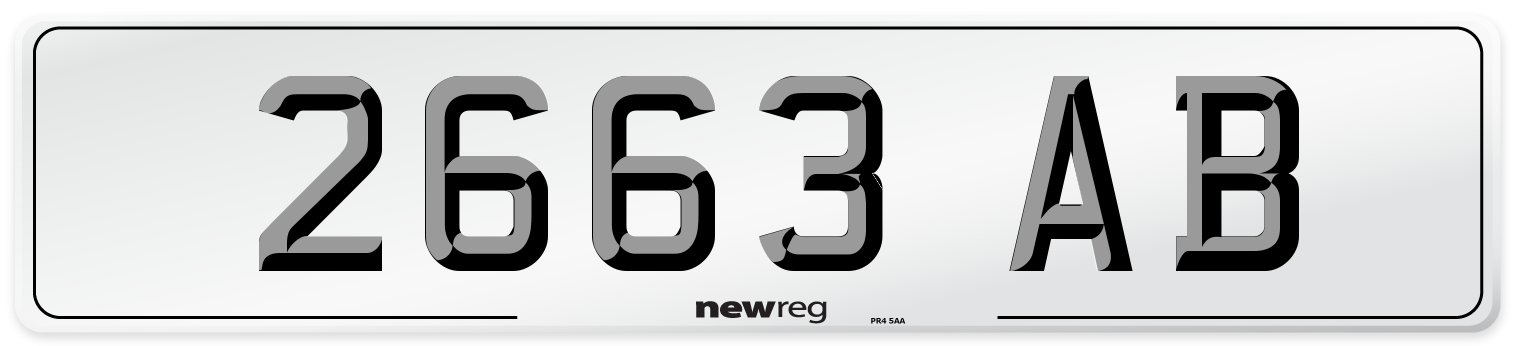 2663 AB Front Number Plate