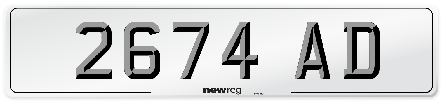 2674 AD Front Number Plate