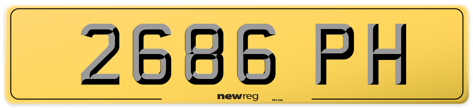 2686 PH Rear Number Plate