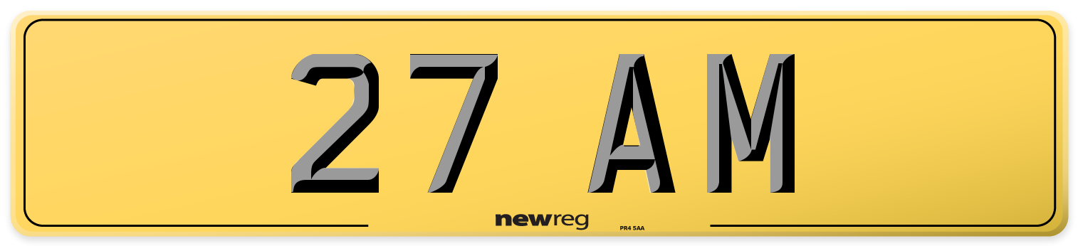 27 AM Rear Number Plate