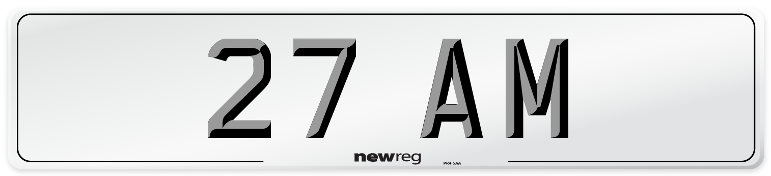 27 AM Front Number Plate
