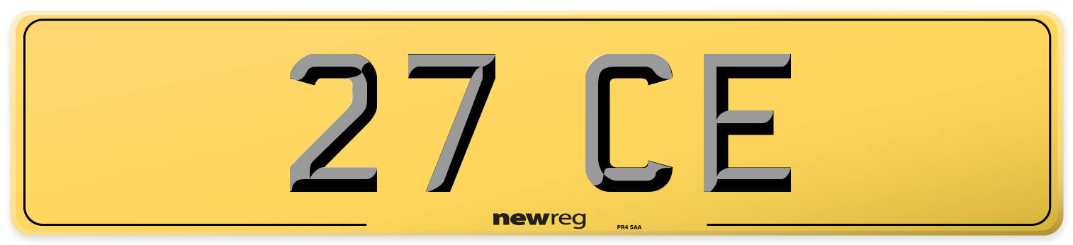 27 CE Rear Number Plate