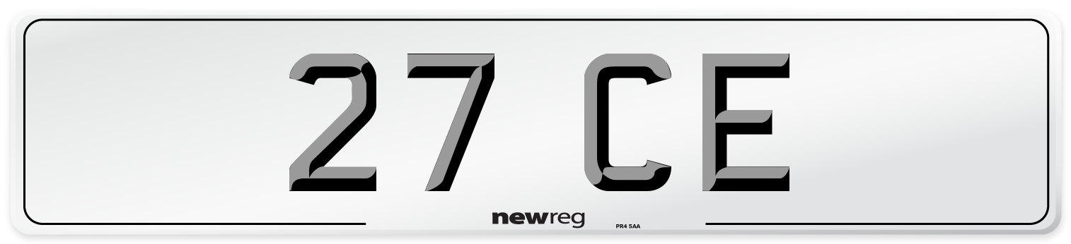 27 CE Front Number Plate