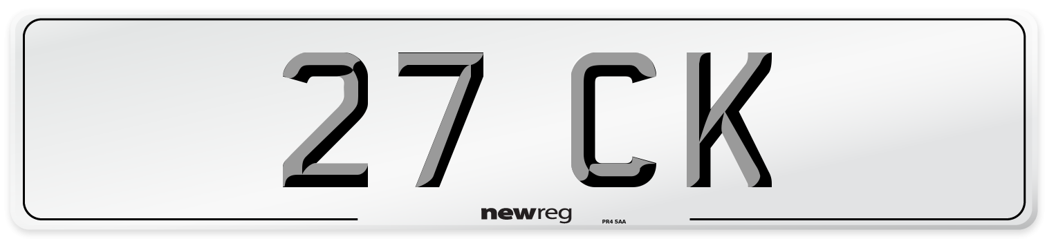 27 CK Front Number Plate