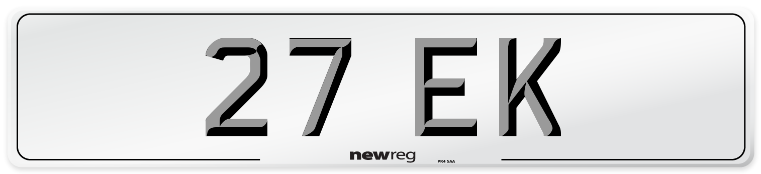 27 EK Front Number Plate