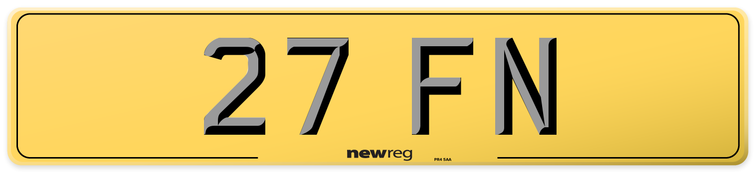 27 FN Rear Number Plate